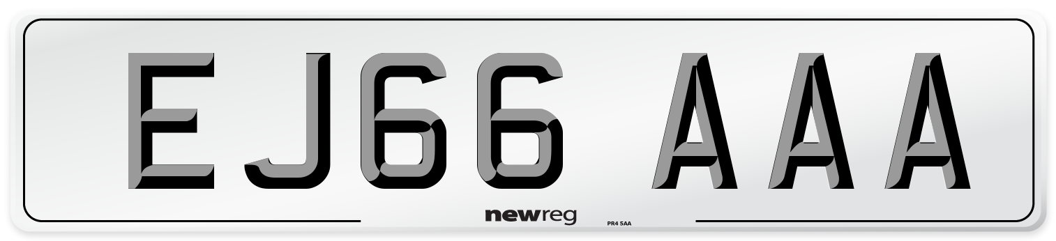 EJ66 AAA Number Plate from New Reg